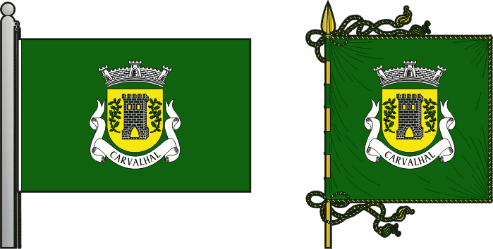 Bandeira e estandarte da freguesia de Carvalhal - Carvalhal civil parish, flag and banner Bandeira e estandarte da freguesia de Carvalhal - Carvalhal civil parish, flag and banner