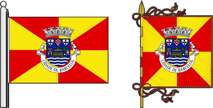 Bandeira e estandarte do Município de Barcelos - Barcelos municipal flag and banner Bandeira e estandarte do Município de Barcelos - Barcelos municipal flag and banner