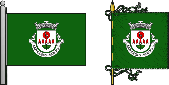 Bandeira e estandarte da freguesia de Barqueiros - Barqueiros civil parish, flag and banner Bandeira e estandarte da freguesia de Barqueiros - Barqueiros civil parish, flag and banner