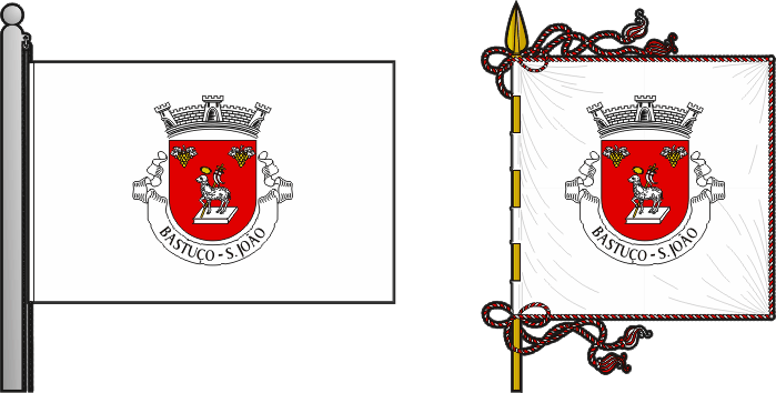 Bandeira e estandarte da antiga freguesia de Bastuço (São João) - Bastuço (São João) former civil parish, flag and banner Bandeira e estandarte da antiga freguesia de Bastuço (São João) - Bastuço (São João) former civil parish, flag and banner