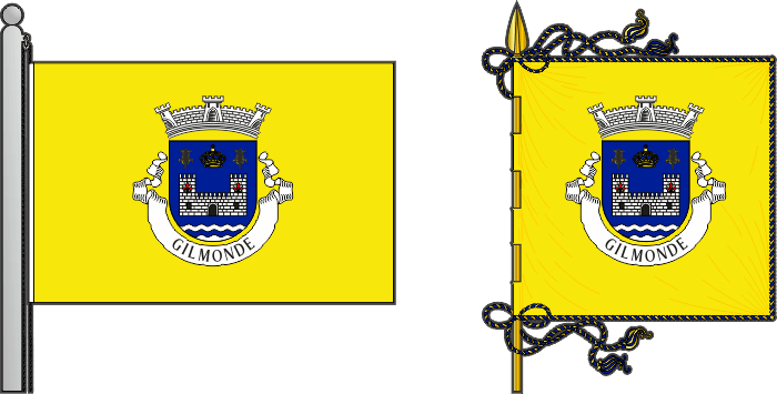 Bandeira e estandarte da freguesia de Gilmonde - Gilmonde civil parish, flag and banner