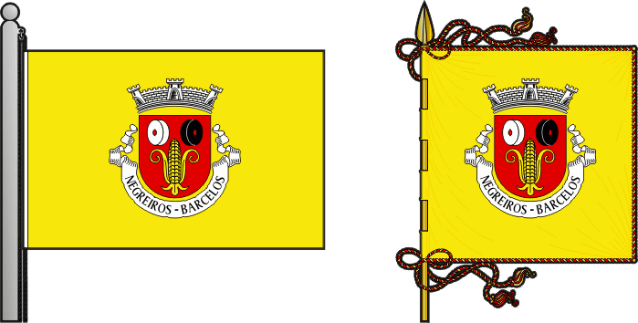 Bandeira e estandarte da antiga freguesia de Negreiros - Negreiros former civil parish, flag and banner Bandeira e estandarte da antiga freguesia de Negreiros - Negreiros former civil parish, flag and banner