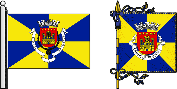Bandeira e estandarte do Município de Bragança - Bragança municipal flag and banner Bandeira e estandarte do Município de Bragança - Bragança municipal flag and banner
