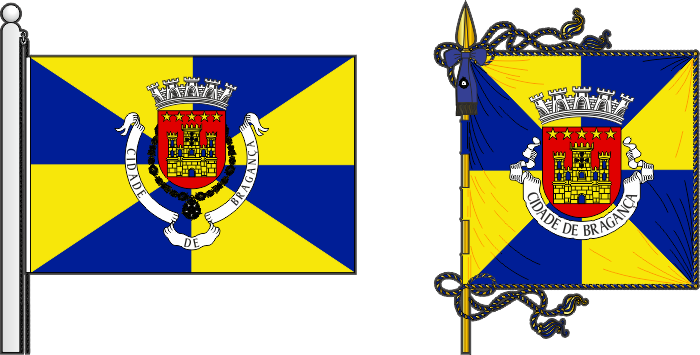 Bandeira e estandarte do Município de Bragança - Bragança municipal flag and banner Bandeira e estandarte do Município de Bragança - Bragança municipal flag and banner