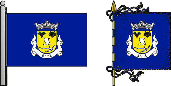 Bandeira e estandarte da freguesia de Babe - Babe civil parish, flag and banner Bandeira e estandarte da freguesia de Babe - Babe civil parish, flag and banner