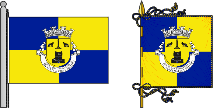 Bandeira e estandarte da União das freguesias de Sé, Santa Maria e Meixedo - Sé, Santa Maria and Meixedo civil parishes union, flag and banner Bandeira e estandarte da União das freguesias de Sé, Santa Maria e Meixedo - Sé, Santa Maria and Meixedo civil parishes union, flag and banner