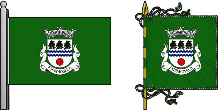 Bandeira e estandarte da freguesia de Espinhosela - Espinhosela civil parish, flag and banner