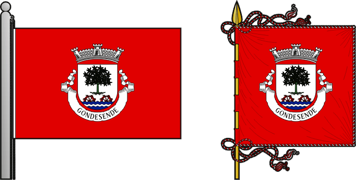 Bandeira e estandarte da freguesia de Gondesende - Gondesende civil parish, flag and banner