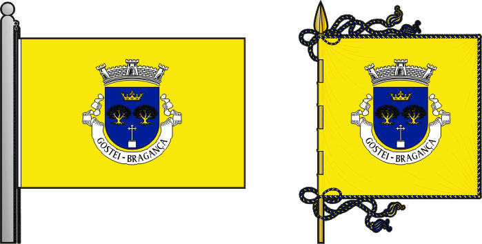 Bandeira e estandarte da freguesia de Gostei - Gostei civil parish, flag and banner Bandeira e estandarte da freguesia de Gostei - Gostei civil parish, flag and banner