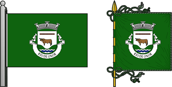 Bandeira e estandarte da antiga freguesia de Rio de Onor - Rio de Onor former civil parish, flag and banner Bandeira e estandarte da antiga freguesia de Rio de Onor - Rio de Onor former civil parish, flag and banner