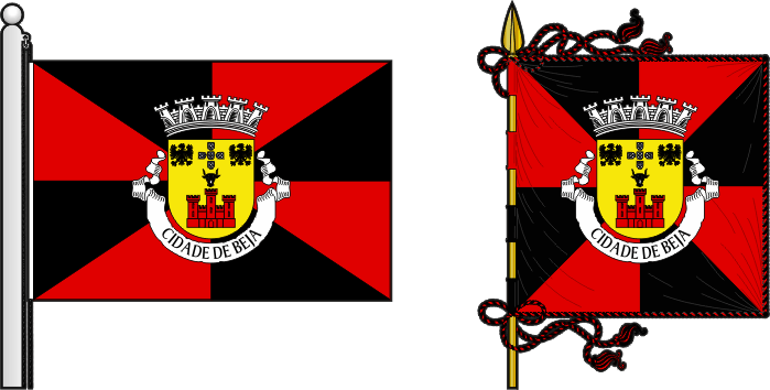 Primeira proposta para a bandeira e estandarte do município de Beja - Beja municipal flag and banner, first proposal Primeira proposta para a bandeira e estandarte do município de Beja - Beja municipal flag and banner, first proposal