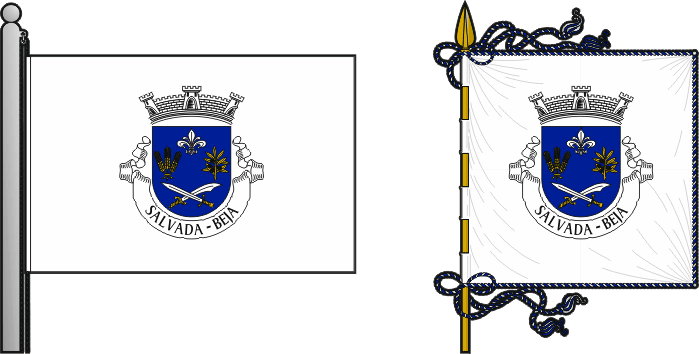 Bandeira e estandarte da antiga freguesia de Salvada - Salvada former civil parish, flag and banner Bandeira e estandarte da antiga freguesia de Salvada - Salvada former civil parish, flag and banner