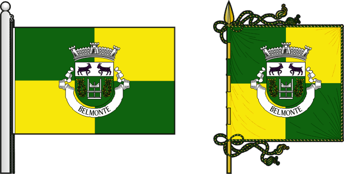 Bandeira e estandarte da antiga freguesia de Belmonte - Belmonte former civil parish, flag and banner Bandeira e estandarte da antiga freguesia de Belmonte - Belmonte former civil parish, flag and banner