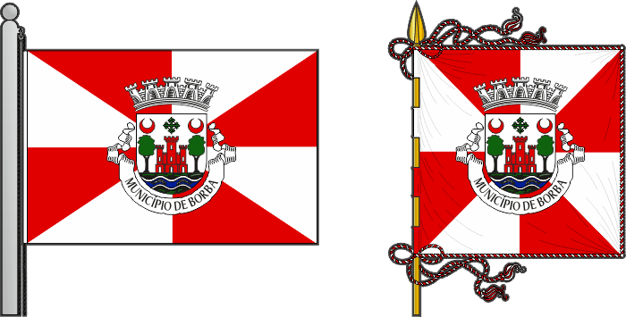 Bandeira e estandarte do Município de Borba - Borba municipal flag and banner Bandeira e estandarte do Município de Borba - Borba municipal flag and banner