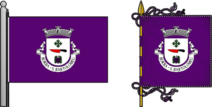 Bandeira e estandarte da freguesia de Borba (São Bartolomeu) - Borba (São Bartolomeu) civil parish, flag and banner Bandeira e estandarte da freguesia de Borba (São Bartolomeu) - Borba (São Bartolomeu) civil parish, flag and banner