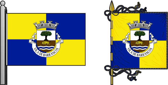 Bandeira e estandarte do Município de Barrancos - Barrancos municipal flag and banner Bandeira e estandarte do Município de Barrancos - Barrancos municipal flag and banner
