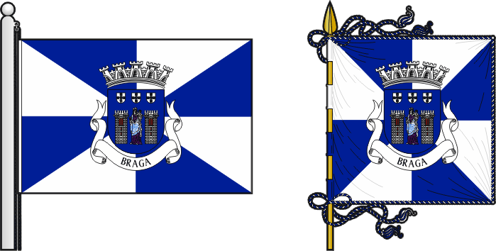 Bandeira e estandarte do Município de Braga - Braga municipal flag and banner Bandeira e estandarte do Município de Braga - Braga municipal flag and banner