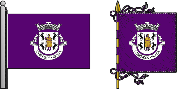 Bandeira e estandarte da antiga freguesia de Cabreiros - Cabreiros former civil parish, flag and banner Bandeira e estandarte da antiga freguesia de Cabreiros - Cabreiros former civil parish, flag and banner