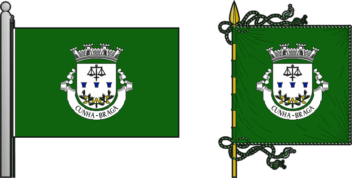 Bandeira e estandarte da antiga freguesia de Cunha - Cunha former civil parish, flag and banner