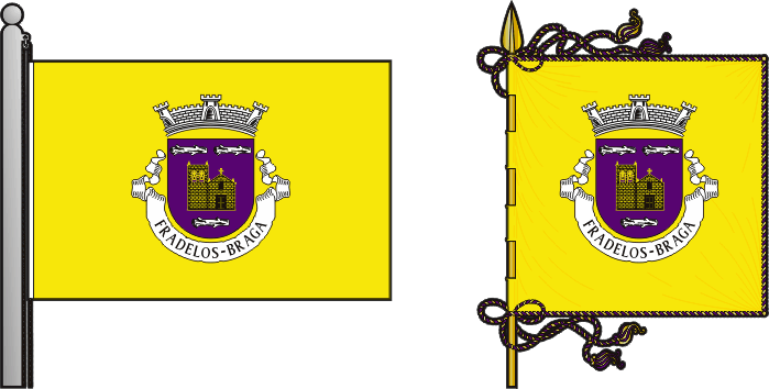 Bandeira e estandarte da antiga freguesia de Fradelos - Fradelos former civil parish, flag and banner Bandeira e estandarte da antiga freguesia de Fradelos - Fradelos former civil parish, flag and banner