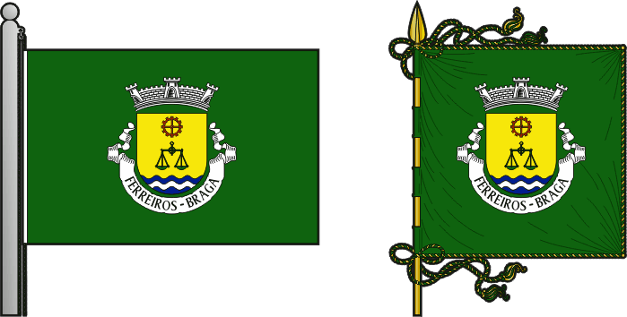 Bandeira e estandarte da antiga freguesia de Ferreiros - Ferreiros former civil parish, flag and banner
