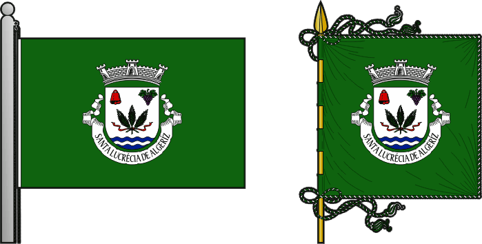 Bandeira e estandarte da antiga freguesia de Santa Lucrécia de Algeríz - Santa Lucrécia de Algeríz former civil parish, flag and banner Bandeira e estandarte da antiga freguesia de Santa Lucrécia de Algeríz - Santa Lucrécia de Algeríz former civil parish, flag and banner