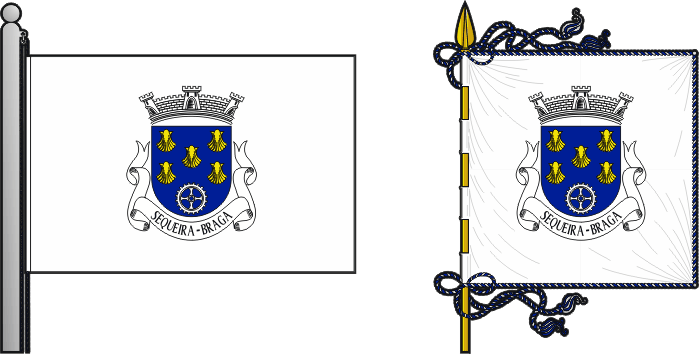 Bandeira e estandarte da freguesia de Sequeira - Sequeira civil parish, flag and banner Bandeira e estandarte da freguesia de Sequeira - Sequeira civil parish, flag and banner