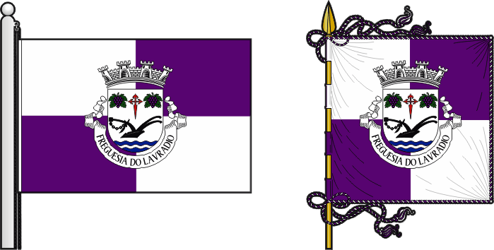 Bandeira e estandarte da antiga freguesia do Lavradio - Lavradio former civil parish, flag and banner
