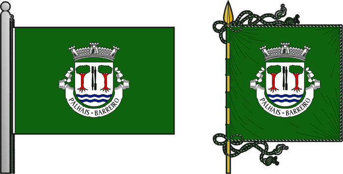 Bandeira e estandarte da antiga freguesia de Palhais - Palhais former civil parish, flag and banner Bandeira e estandarte da antiga freguesia de Palhais - Palhais former civil parish, flag and banner