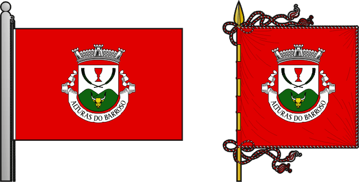 Bandeira e estandarte da antiga freguesia de Alturas do Barroso - Alturas do Barroso former civil parish, flag and banner Bandeira e estandarte da antiga freguesia de Alturas do Barroso - Alturas do Barroso former civil parish, flag and banner
