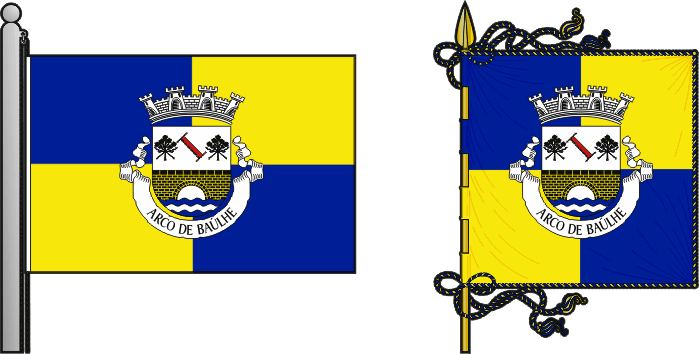 Bandeira e estandarte da antiga freguesia de Arco de Baúlhe - Arco de Baúlhe former civil parish, flag and banner Bandeira e estandarte da antiga freguesia de Arco de Baúlhe - Arco de Baúlhe former civil parish, flag and banner