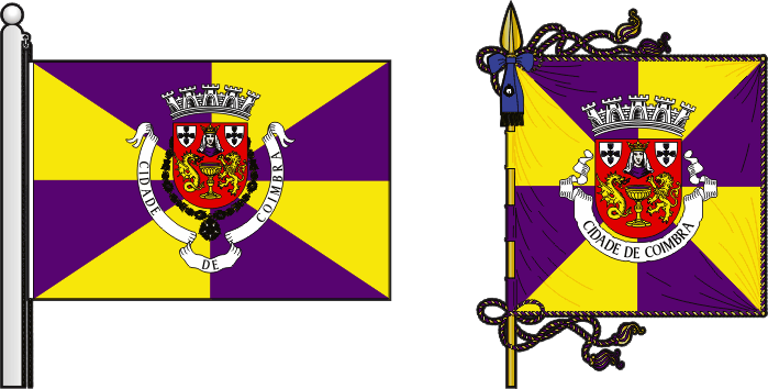 Bandeira e estandarte do Município de Coimbra - Coimbra municipal flag and banner Bandeira e estandarte do Município de Coimbra - Coimbra municipal flag and banner