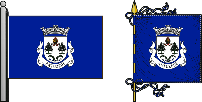 Bandeira e estandarte da antiga freguesia de Antuzede - Antuzede former civil parish, flag and banner