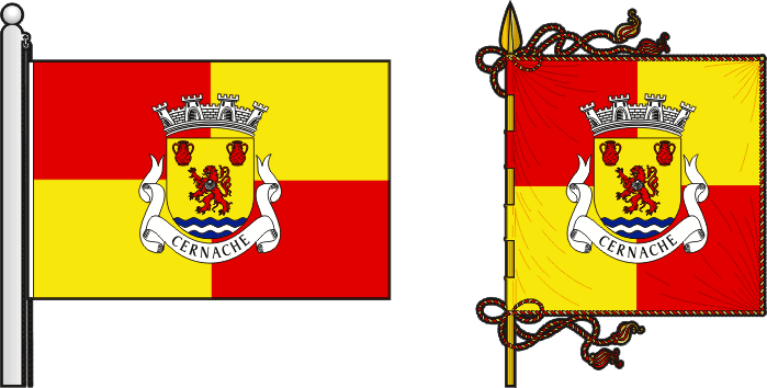Bandeira e estandarte da freguesia de Cernache - Cernache civil parish, flag and banner