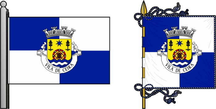 Bandeira e estandarte da Vila de Ceira - Ceira Town, flag and banner Bandeira e estandarte da Vila de Ceira - Ceira Town, flag and banner