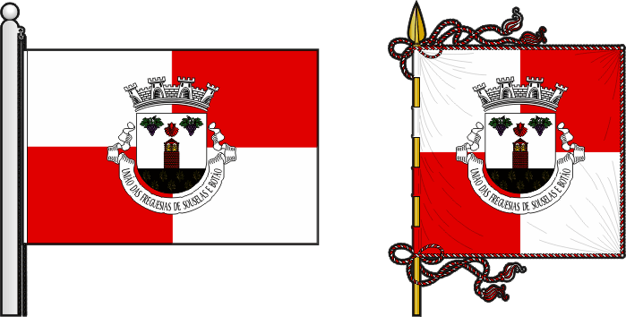 Bandeira e estandarte da União das freguesias de Souselas e Botão - Souselas and Botão civil parishes union flag and banner Bandeira e estandarte da União das freguesias de Souselas e Botão - Souselas and Botão civil parishes union flag and banner