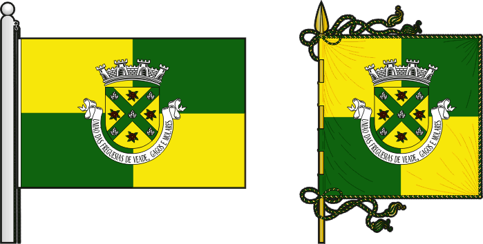 Bandeira e estandarte da Freguesia de Veade, Gagos e Molares - Veade, Gagos and Molares civil parish, flag and banner Bandeira e estandarte da Freguesia de Veade, Gagos e Molares - Veade, Gagos and Molares civil parish, flag and banner