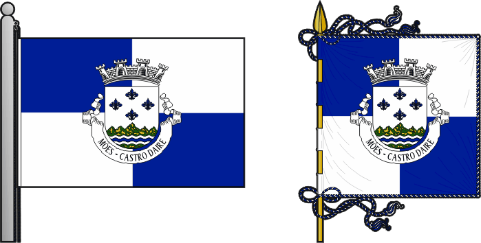 Bandeira e estandarte da freguesia de Mões - Mões civil parish, flag and banner Bandeira e estandarte da freguesia de Mões - Mões civil parish, flag and banner