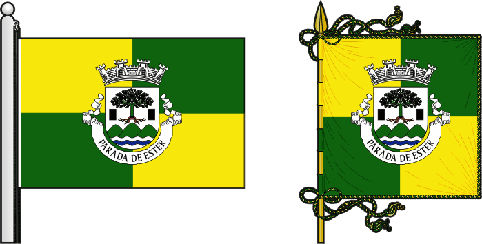 Bandeira e estandarte da antiga freguesia de Parada de Ester - Parada de Ester former civil parish, flag and banner Bandeira e estandarte da antiga freguesia de Parada de Ester - Parada de Ester former civil parish, flag and banner