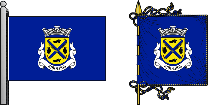 Bandeira e estandarte da antiga freguesia de Ribolhos - Ribolhos former civil parish, flag and banner