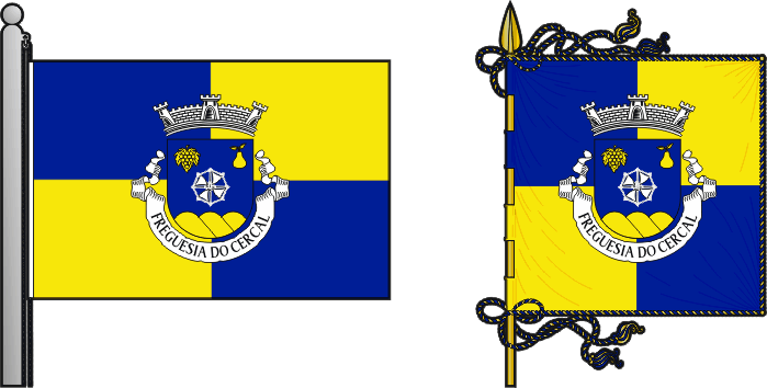 Bandeira e estandarte da antiga freguesia do Cercal - Cercal former civil parish, flag and banner Bandeira e estandarte da antiga freguesia do Cercal - Cercal former civil parish, flag and banner