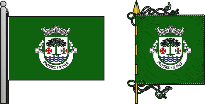 Bandeira e estandarte da antiga freguesia de Pinheiro Grande - Pinheiro Grande former civil parish, flag and banner
