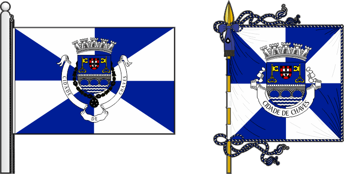 Bandeira e estandarte do Município de Chaves - Chaves municipal flag and banner Bandeira e estandarte do Município de Chaves - Chaves municipal flag and banner
