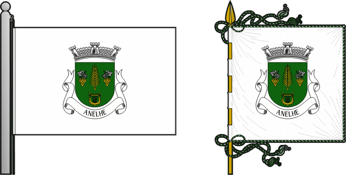 Bandeira e estandarte da freguesia de Anelhe - Anelhe civil parish, flag and banner Bandeira e estandarte da freguesia de Anelhe - Anelhe civil parish, flag and banner