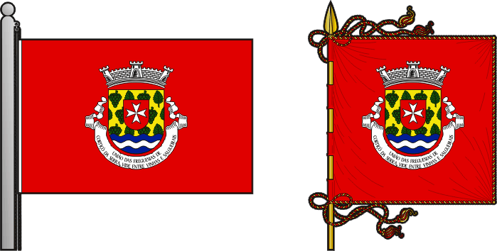 Bandeira e estandarte da União das freguesias de Cortiçô da Serra, Vide Entre Vinhas e Salgueirais - Cortiçô da Serra, Vide Entre Vinhas and Salgueirais civil parishes union flag and banner Bandeira e estandarte da União das freguesias de Cortiçô da Serra, Vide Entre Vinhas e Salgueirais - Cortiçô da Serra, Vide Entre Vinhas and Salgueirais civil parishes union flag and banner