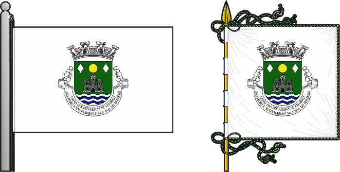 Bandeira e estandarte da União das freguesias de Celorico (São Pedro e Santa Maria) e Vila Boa do Mondego - Celorico (São Pedro and Santa Maria) and Vila Boa do Mondego civil parishes union flag and banner
