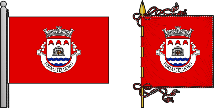 Bandeira e estandarte da freguesia de Forno Telheiro - Forno Telheiro civil parish, flag and banner