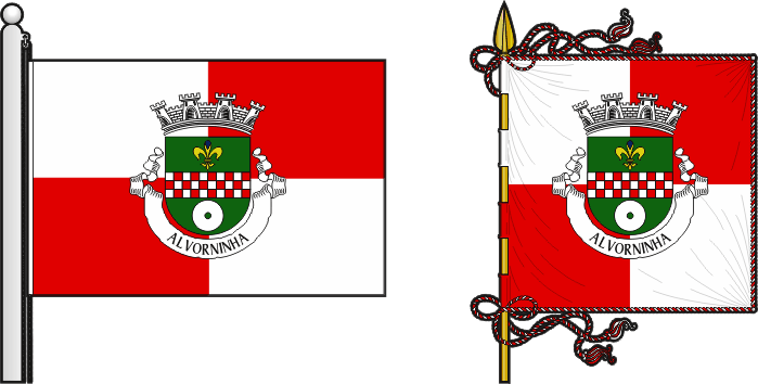 Bandeira e estandarte da freguesia de Alvorninha - Alvorninha civil parish, flag and banner Bandeira e estandarte da freguesia de Alvorninha - Alvorninha civil parish, flag and banner