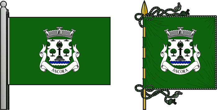 Bandeira e estandarte da freguesia de Âncora - Âncora civil parish, flag and banner Bandeira e estandarte da freguesia de Âncora - Âncora civil parish, flag and banner