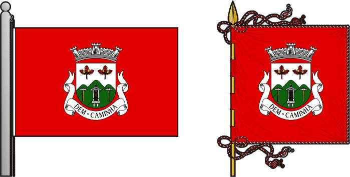 Bandeira e estandarte da freguesia de Dem - Dem civil parish, flag and banner Bandeira e estandarte da freguesia de Dem - Dem civil parish, flag and banner